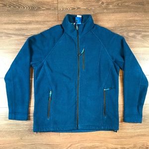 Reebok Men’s Outdoor Hiking Activewear Full-Zip Blue Sweater Fleece Jacket Sz L